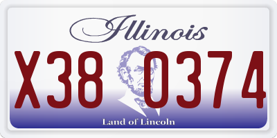 IL license plate X380374