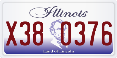 IL license plate X380376