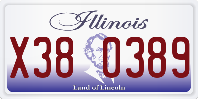 IL license plate X380389