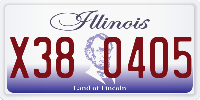 IL license plate X380405