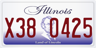 IL license plate X380425