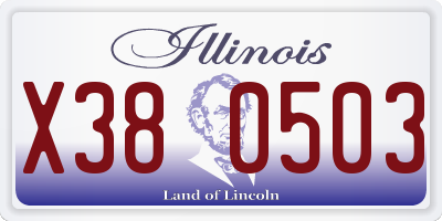 IL license plate X380503