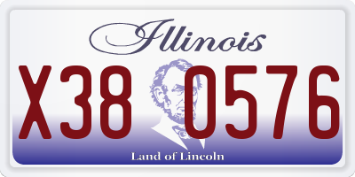 IL license plate X380576