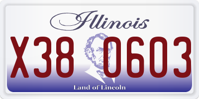 IL license plate X380603