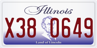 IL license plate X380649