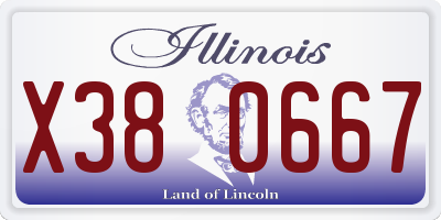 IL license plate X380667