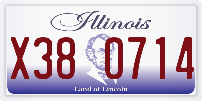 IL license plate X380714