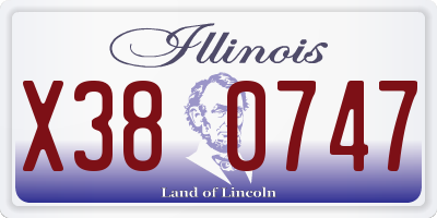 IL license plate X380747