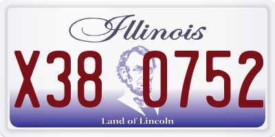 IL license plate X380752