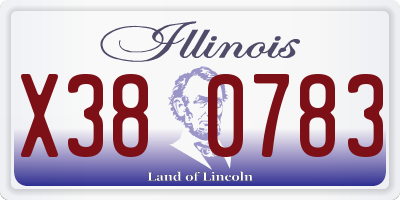 IL license plate X380783