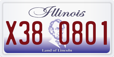 IL license plate X380801