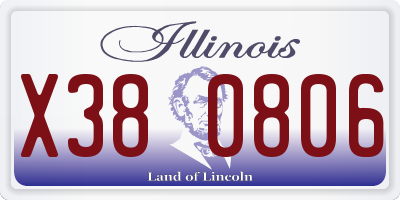 IL license plate X380806