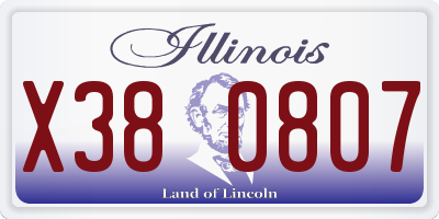 IL license plate X380807