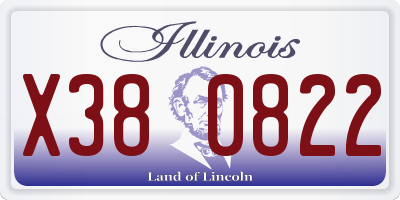 IL license plate X380822