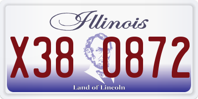 IL license plate X380872