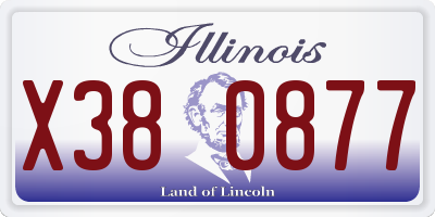 IL license plate X380877