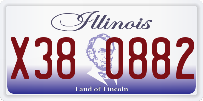 IL license plate X380882