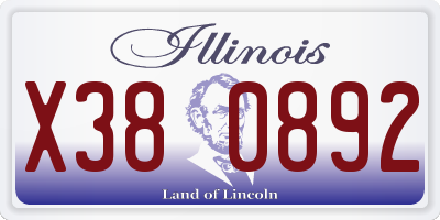 IL license plate X380892