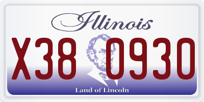 IL license plate X380930