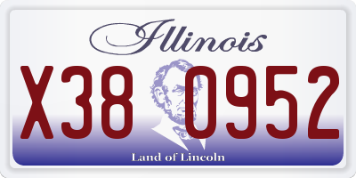 IL license plate X380952