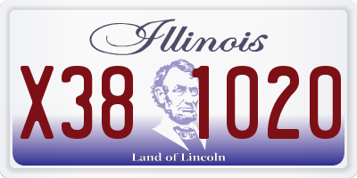 IL license plate X381020