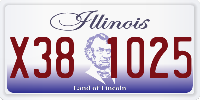 IL license plate X381025