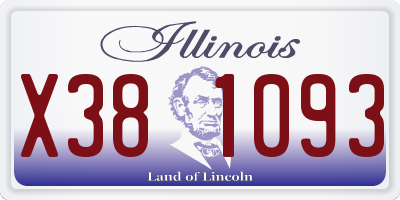 IL license plate X381093