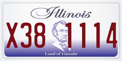 IL license plate X381114