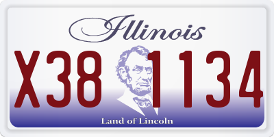 IL license plate X381134