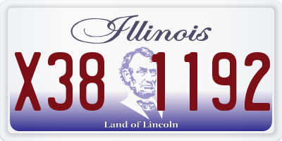 IL license plate X381192