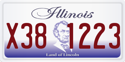 IL license plate X381223