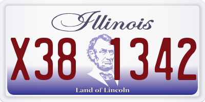 IL license plate X381342