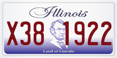 IL license plate X381922