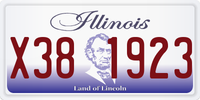 IL license plate X381923