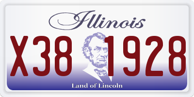 IL license plate X381928
