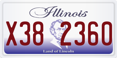 IL license plate X382360