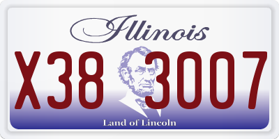 IL license plate X383007