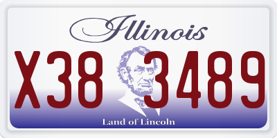 IL license plate X383489
