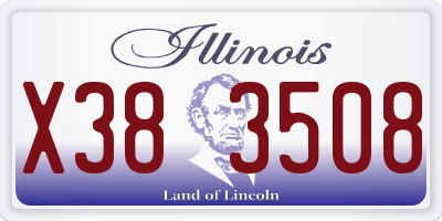 IL license plate X383508
