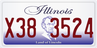 IL license plate X383524