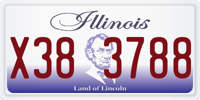 IL license plate X383788
