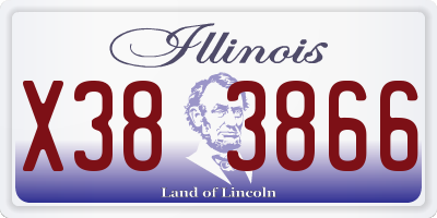 IL license plate X383866