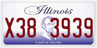 IL license plate X383939