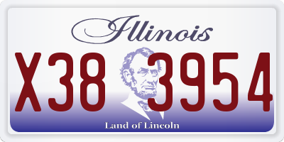 IL license plate X383954