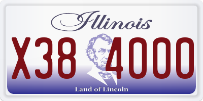 IL license plate X384000