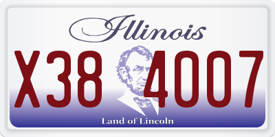 IL license plate X384007