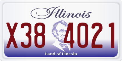 IL license plate X384021