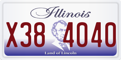 IL license plate X384040