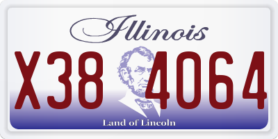 IL license plate X384064