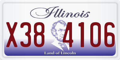 IL license plate X384106